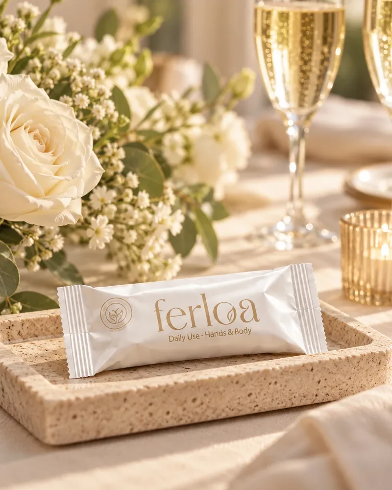 Ferloa-wikkel op een feestelijk gedekte tafel